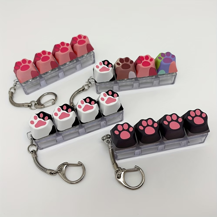 Gaming Keyboard Test - Katzenpfoten-Knopf Stressabbau-Spielzeug, Fingerdruck-Schlüsselanhänger, Sammlerstück Hobby-Partyzubehör, Kreativer