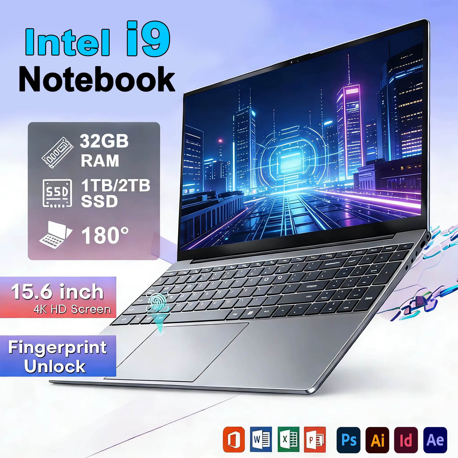 Gaming Keyboard 2026 - 2026 NEUER 15,6-Zoll Tragbarer Laptop Intel