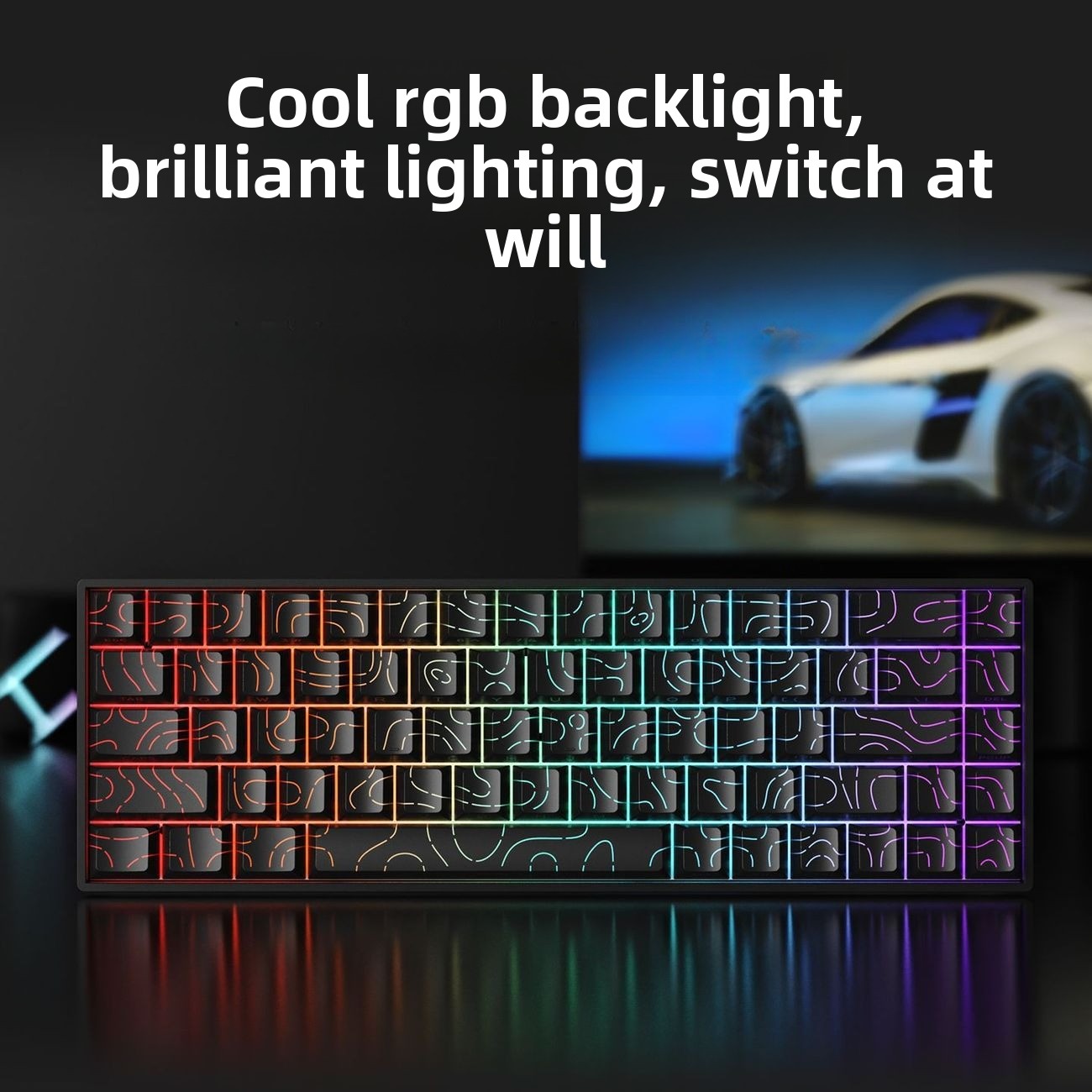 60% Kabellose Bluetooth 2.4G M – Keyboard Gaming Blue Switch Bewertung und Preis